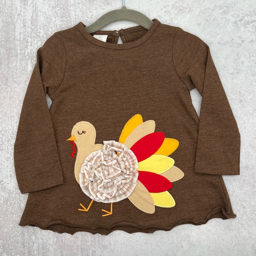Toddler Thanksgiving Turkey Applique Shirt